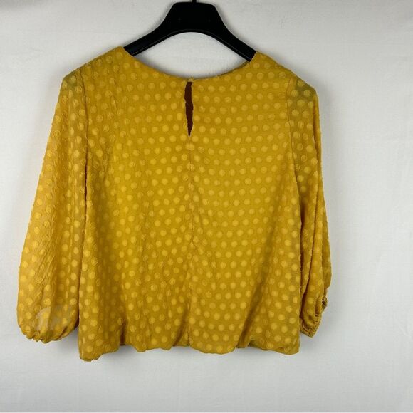 Anthropologie Sunday in Brooklyn yellow polka dot lined blouse top S - Picture 5 of 6